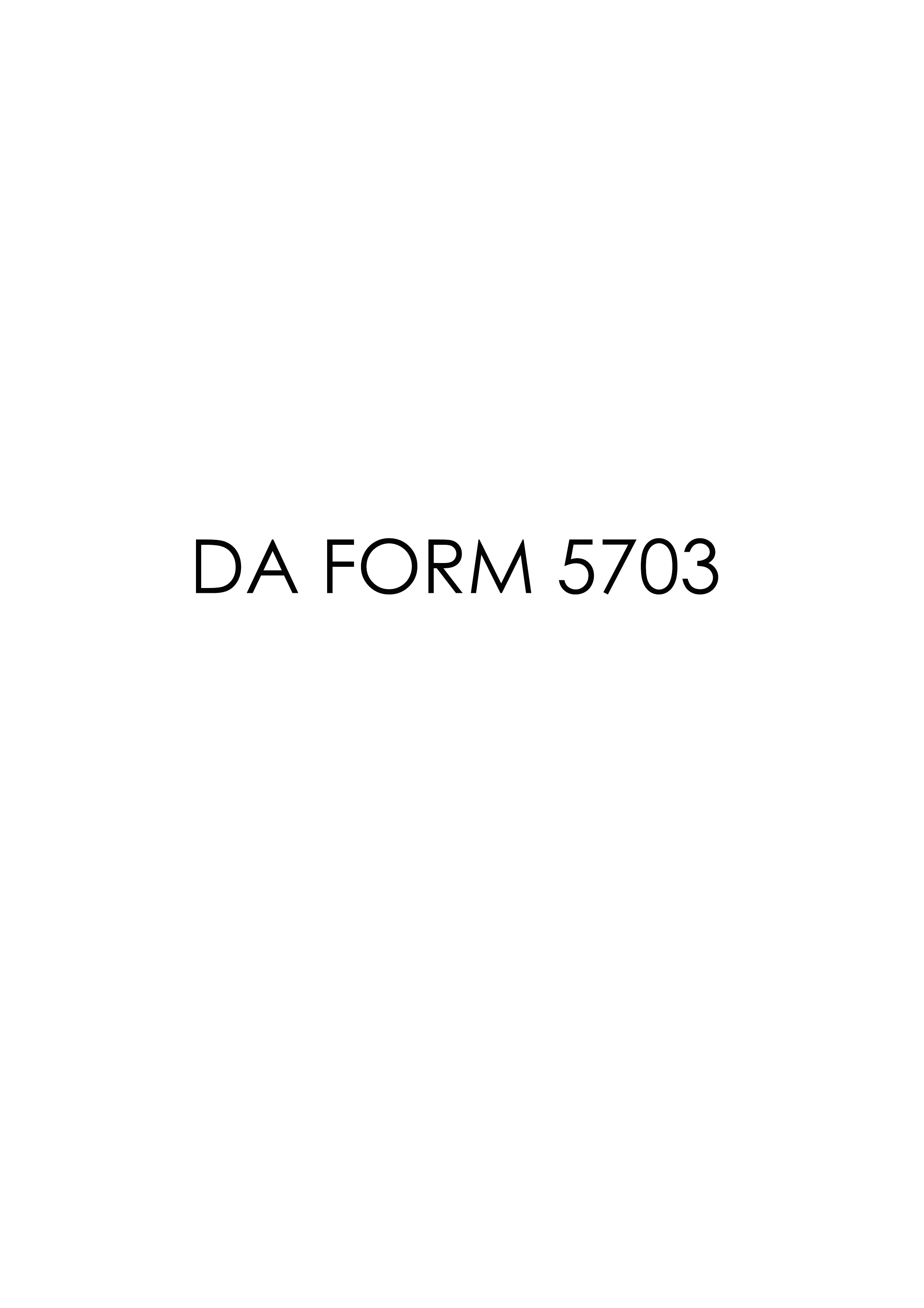 DA Form 5703 form preview