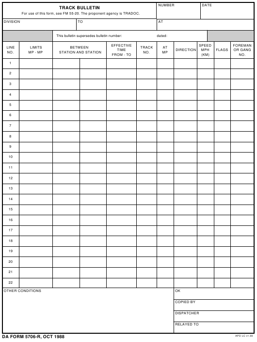 DA Form 5706-R form preview