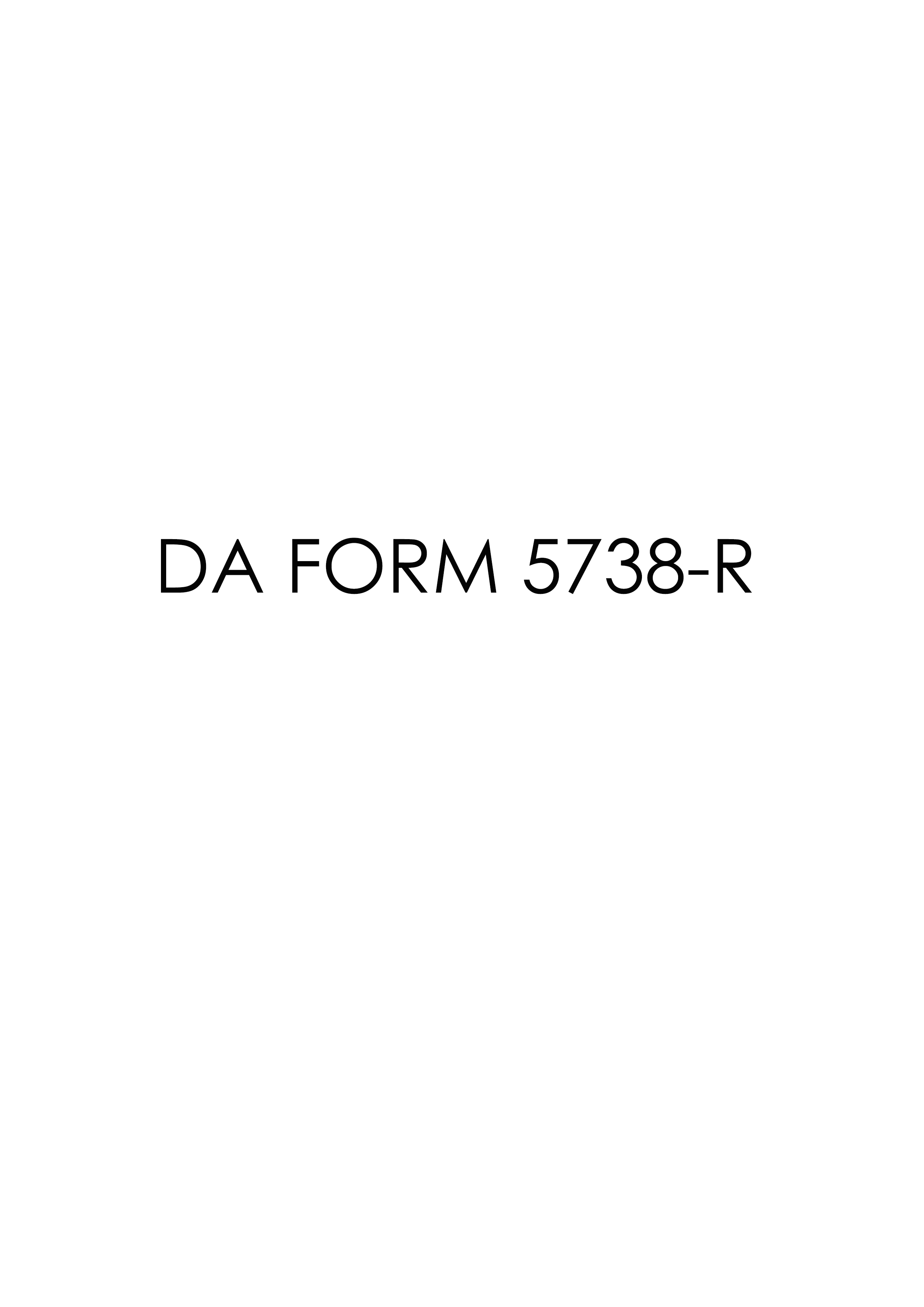 DA Form 5738-R form preview
