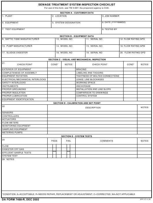 DA Form 7488-R form preview