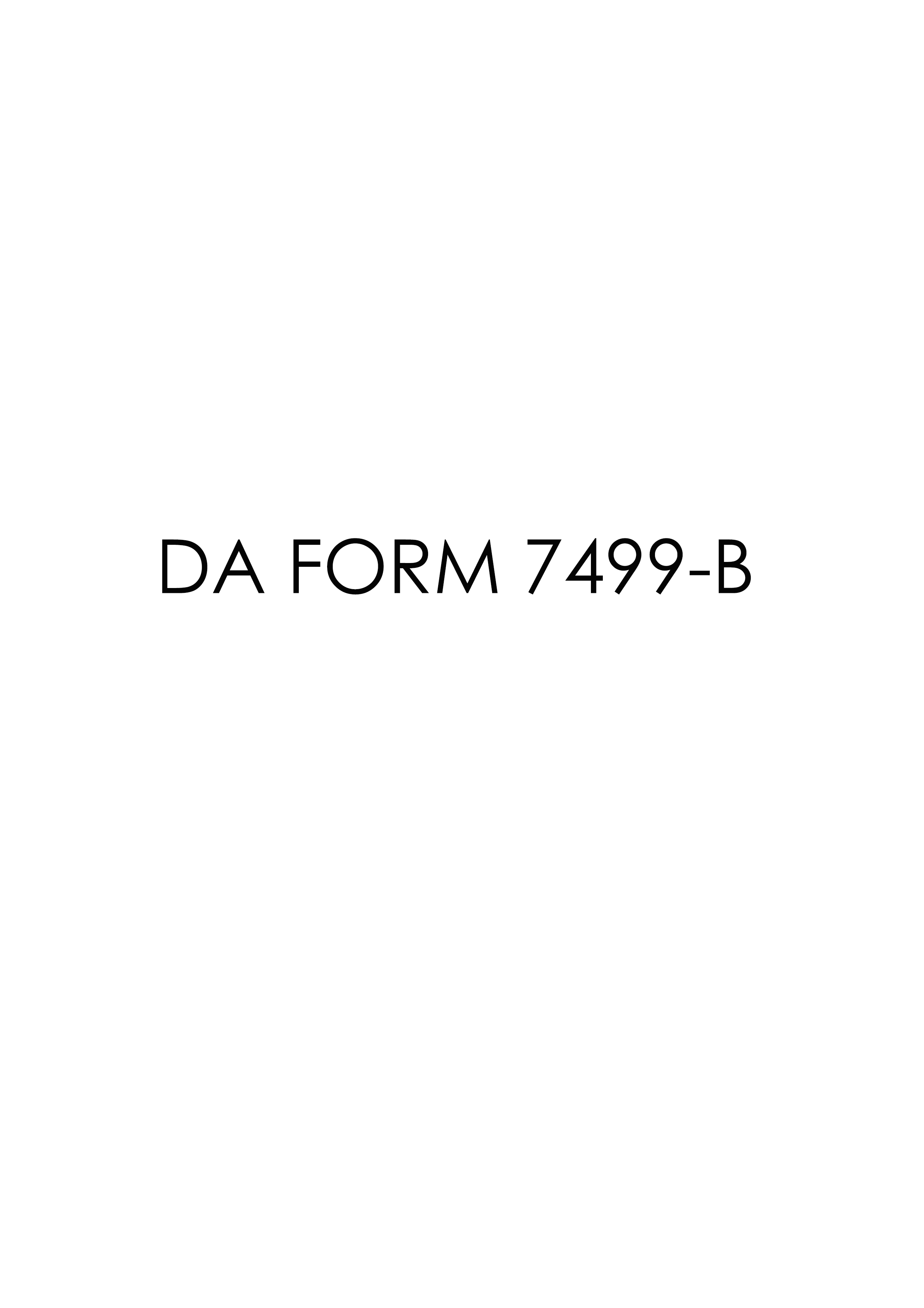 DA Form 7499-B form preview
