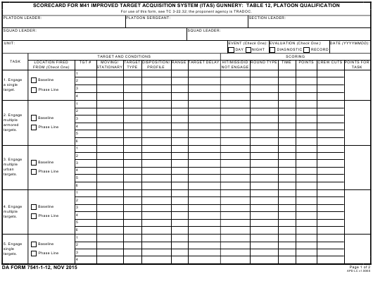 DA Form 7541-1-12 form preview