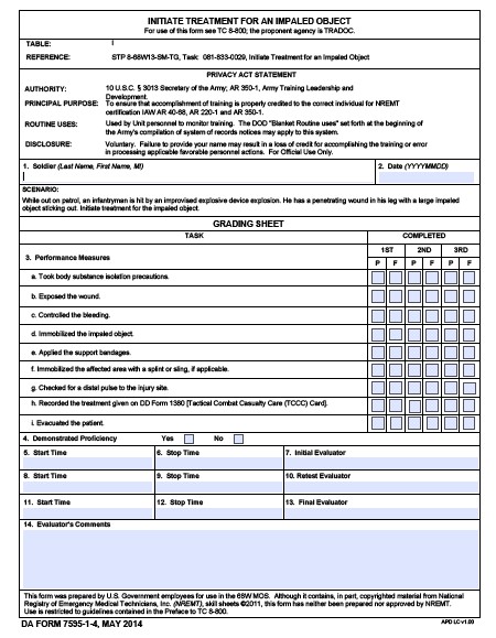 DA Form 7595-1-4 form preview