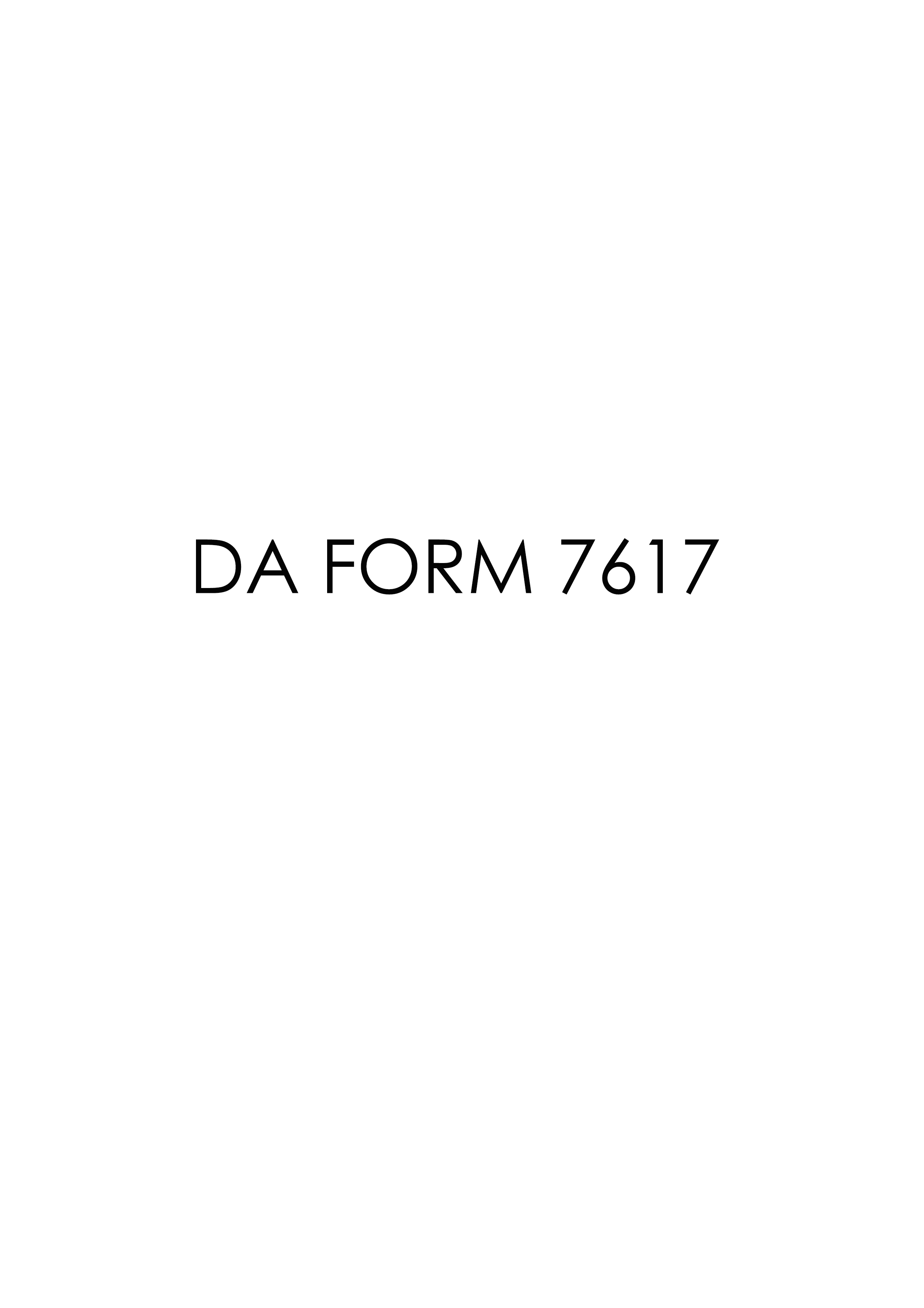 DA Form 7617 form preview