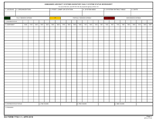 DA Form 7752-1-1 form preview