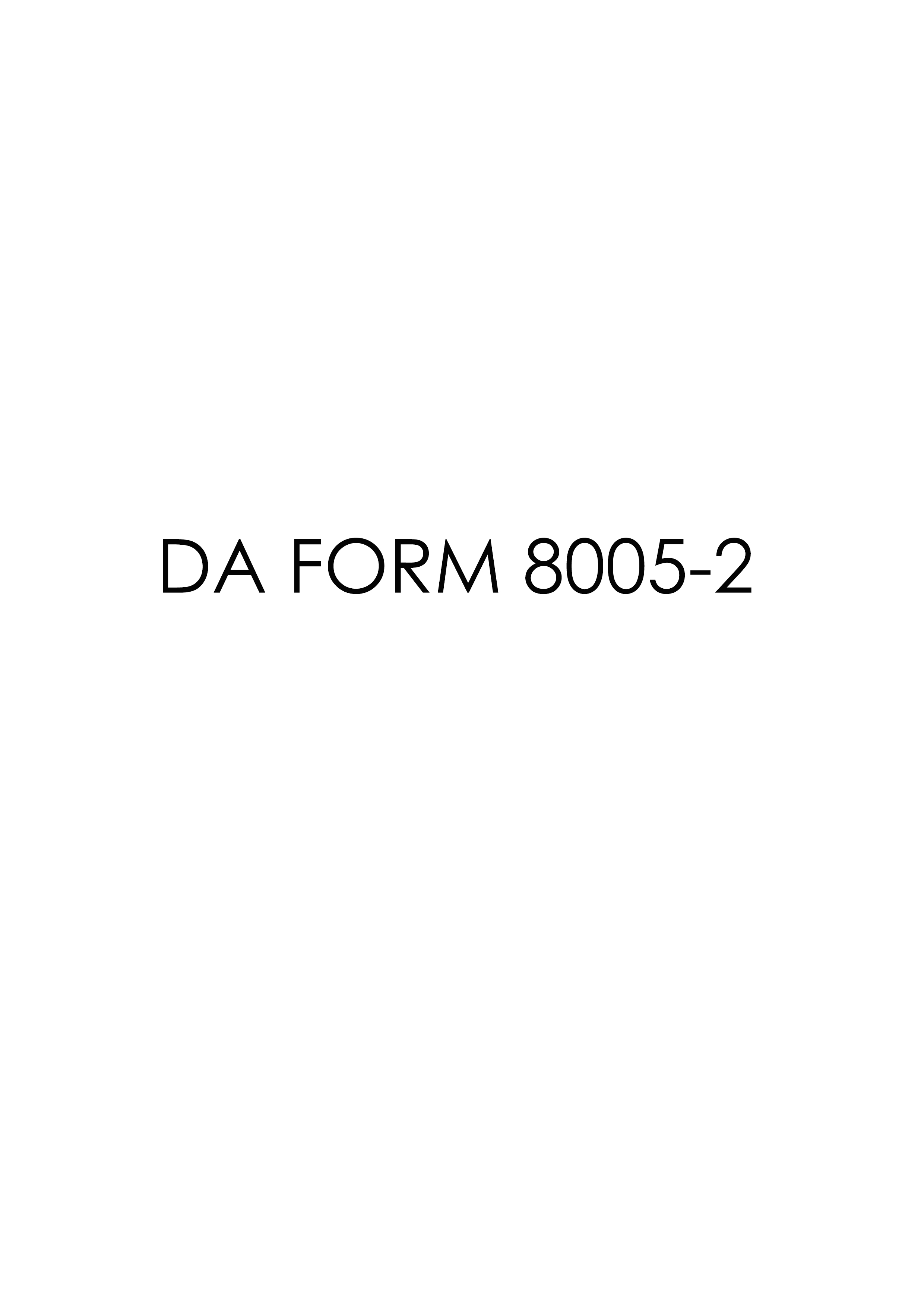 DA Form 8005-2 form preview