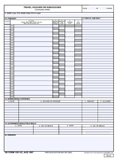 DD Form 1351-2C form preview