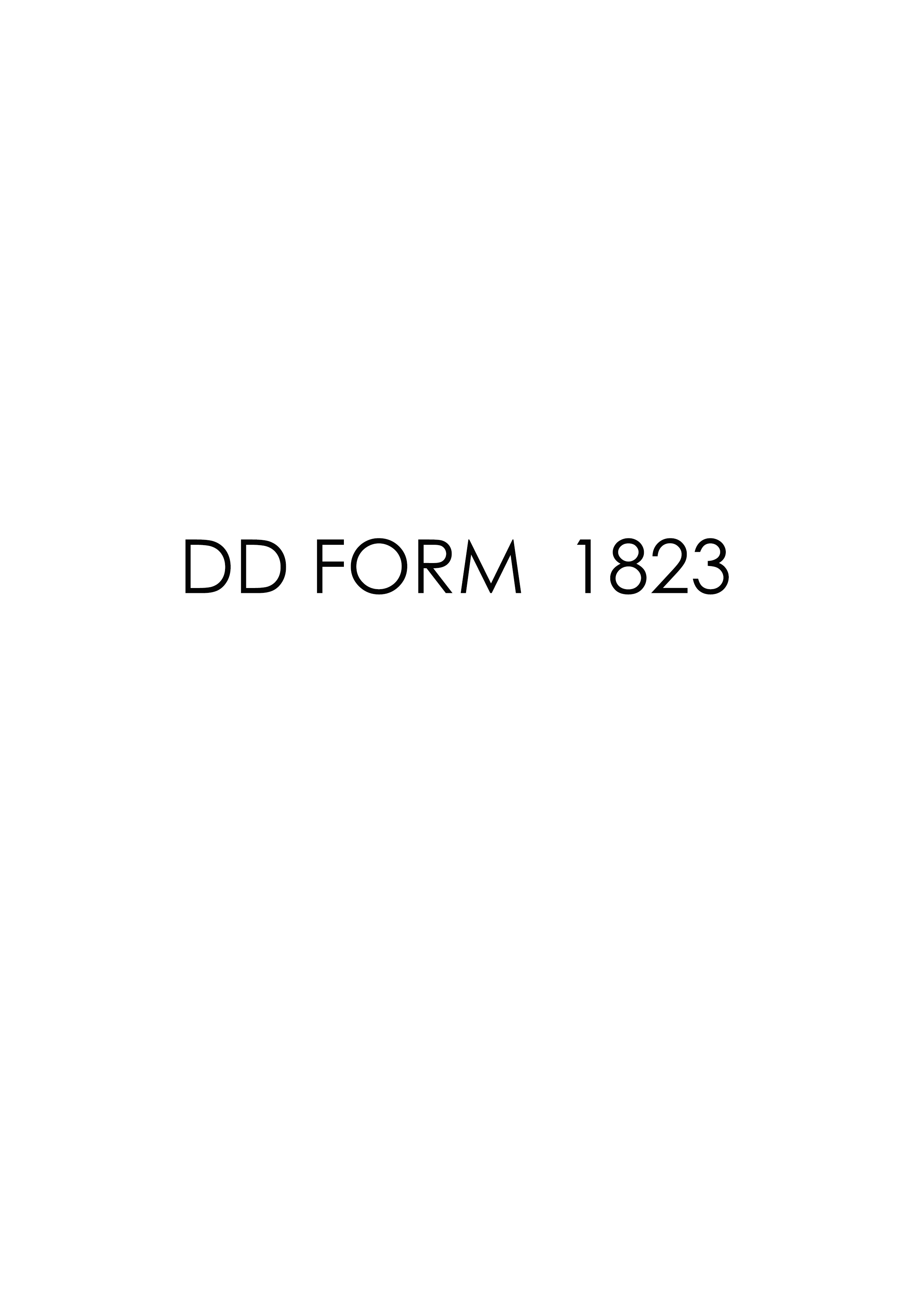 DD Form 1823 form preview