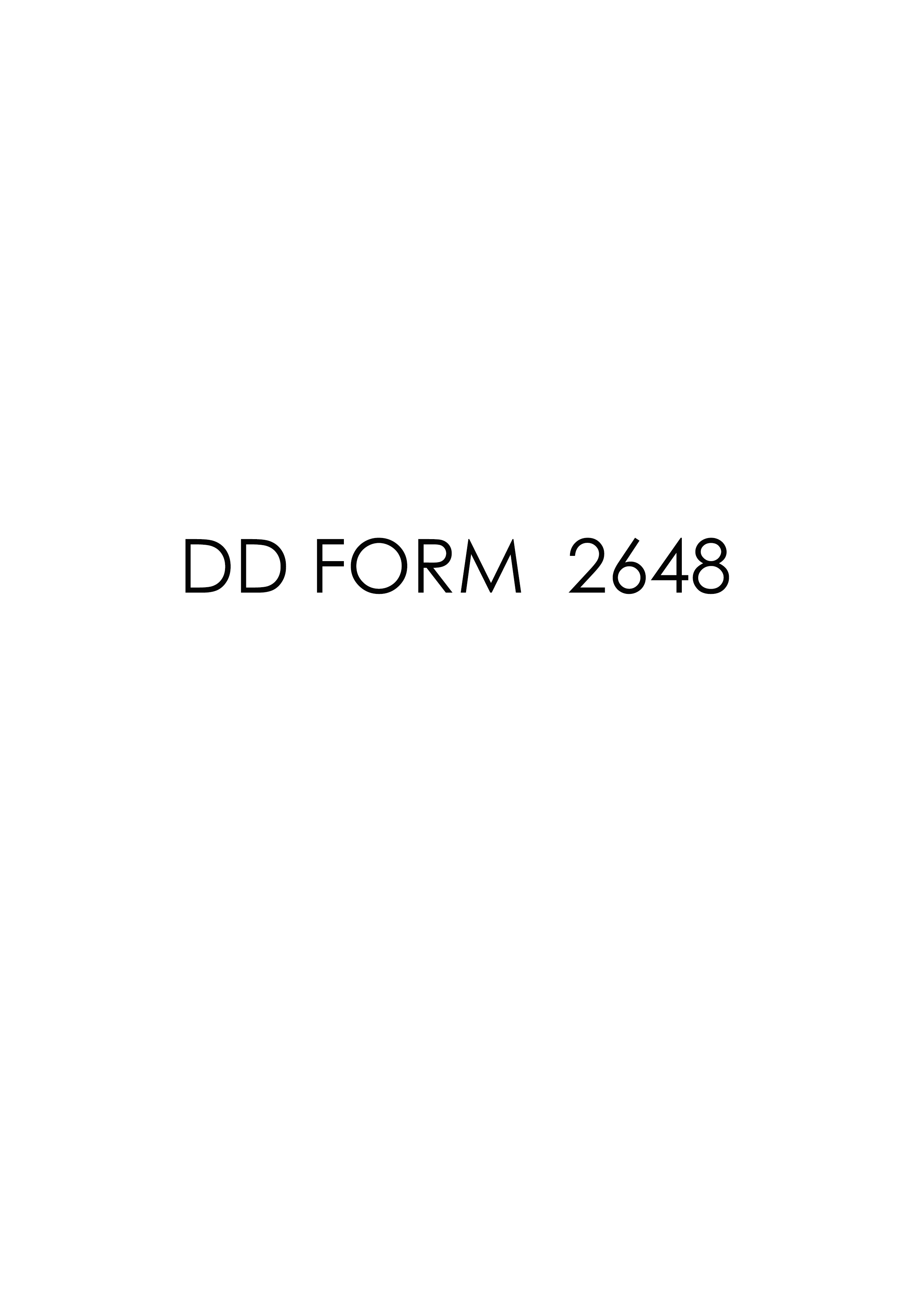 DD Form 2648 form preview