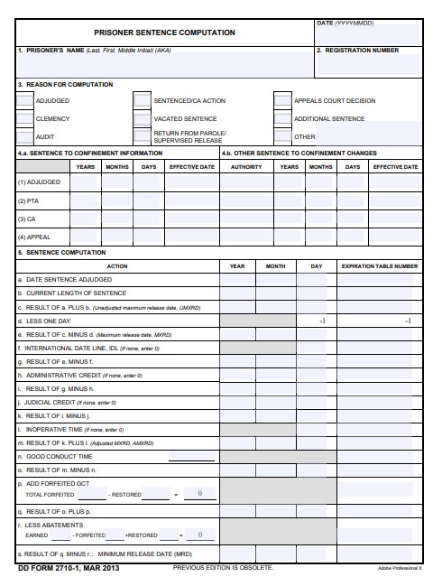 DD Form 2710-1 form preview