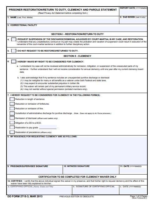 DD Form 2715-3 form preview