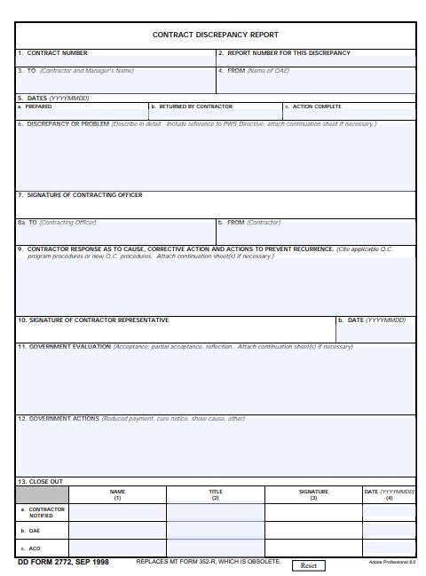 DD Form 2772 form preview