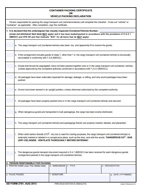 DD Form 2781 form preview