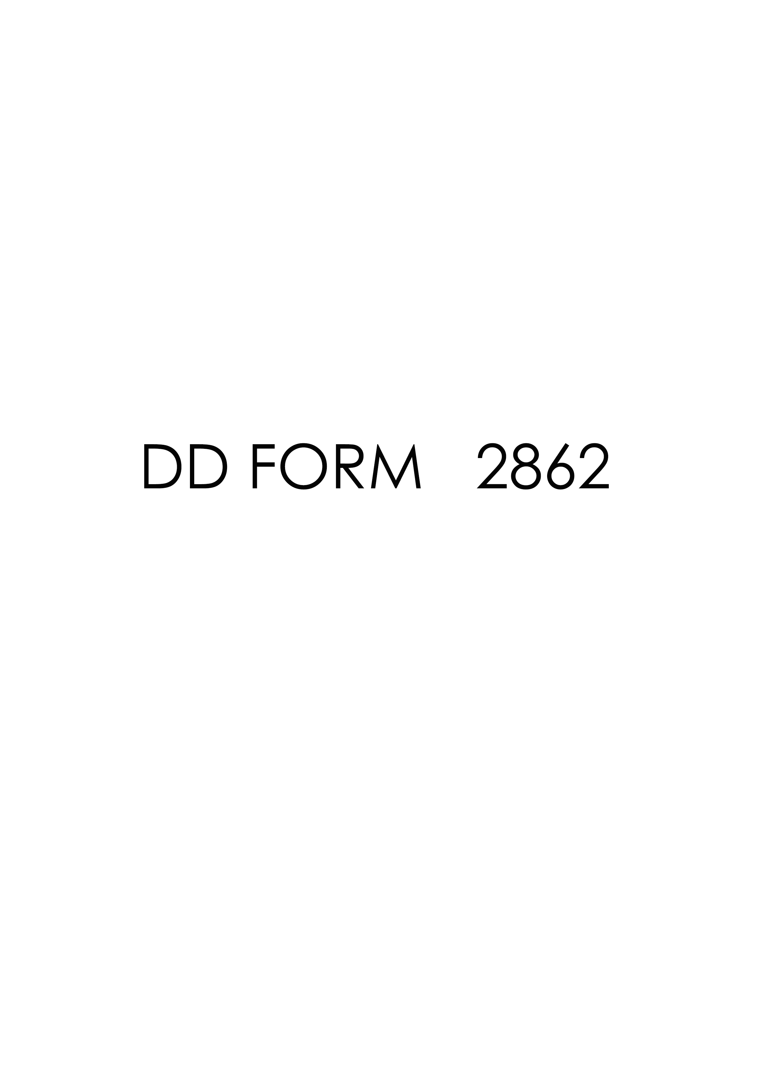 DD Form 2862 form preview