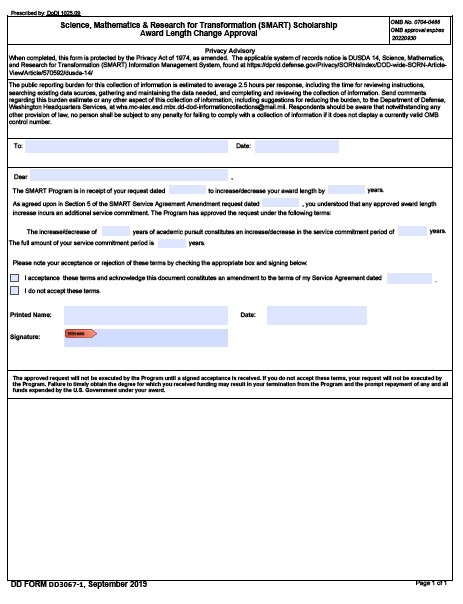 DD Form 3067-1 form preview